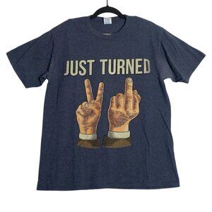 Port Company Just Turned 21 Birthday Short Sleeve Graphic Tee Shirt Size Large